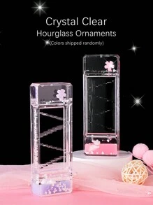 1 pièce de toboggan de fleur de cerisier créatif, sablier transparent, ornement de décompression pour la jeunesse, jouet cadeau de bouteille de sable mouvant (couleur aléatoire)