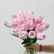 5/10/20/30 Chiếc Cảm Ứng Bó Hoa Tulip Nhân Tạo Mùa Xuân Phục Sinh, Cành Hoa Tulip Giả Để Trang Trí Bàn Ăn Văn Phòng Tại Nhà Ngoài Trời, Khu Vườn Ngày Lễ Quà Tặng Ngày Của Mẹ Trang Trí Tiệc Ngày Lễ Cắm Hoa Bó Hoa Cưới - Hoa tulip nhân tạo màu gradient - Xem 16