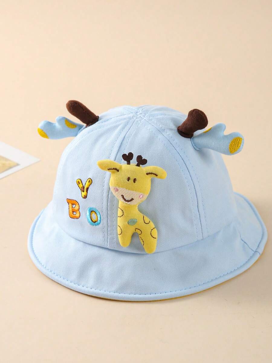 1 pieza Gorro de bebé en forma de cubo con diseño lindo de ciervo de dibujos animados para primavera/otoño