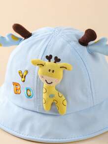 1 pieza Gorro de bebé en forma de cubo con diseño lindo de ciervo de dibujos animados para primavera/otoño