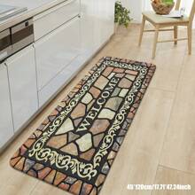 1 Thảm chùi chân trang trí trong nhà họa tiết hoa Paisley chống trượt-Bền, có thể giặt bằng máy, chống bám bẩn & chống trượt - Nhiều màu - Xem 3