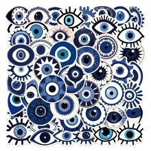 50 pezzi adesivi occhio malvagio carini, adesivi decorativi a graffiti cartoni animati con certificazione per bambini, per laptop, bottiglie d'acqua, bagagli, caschi, skateboard, cancelleria, motociclette, decorazione d'aula, forniture artistiche per adolescenti, forniture scolastiche, back to school