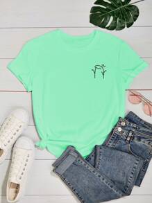 Women T-Shirts - 薄荷綠 - 查看 2