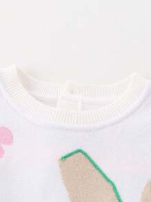 Annil Dziewczęca wiosenno-jesienna ciepła dzianinowa sukienka z długim rękawem dla dzieci