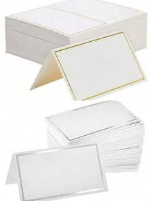 10 piezas/set Tarjetas de mesa de boda con lámina de oro/plata, tarjetas de identificación y señalización personalizadas con el nombre del invitado - Multicolor - Ver 11
