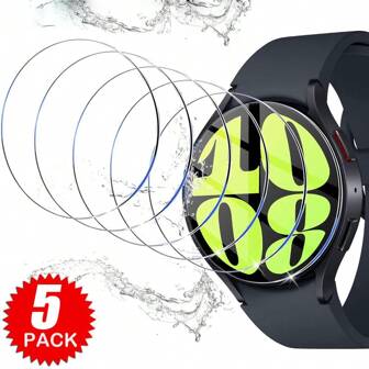 5PCS Tempered Glass Screen Protector Compatible With Samsung Galaxy Watch Ultra FE Watch7 Watch5 Pro Watch4 Watch6 Classic Anti-Scratch Glass Film Galaxy Watch Ultra FE 7 5 Pro 4 6 Classic 40mm 44mm 42mm 46mm 45mm 43mm 47mm Garmin Fenix 7 7X 7S 6 6X 6S Pro Forerunner 945 965 220 230 255 45 55 Clear Glass Cover Screen Film Gift For Birthday, Family, Friends Watch Screen Protector, Watch Cover, Watch Accessories