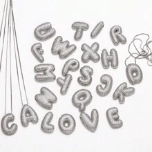 Dây chuyền hình chữ cái bong bóng Cubic Zirconia dành cho nữ Trang sức ban đầu - Vàng - Xem 9