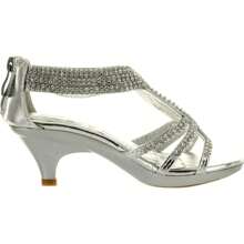 Girls Dressy Heel Sandals - Bạc - Xem 3