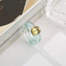 1pc Cute Macron Resin Ring Transparent Color Vintage Style Color Contrast Eye-Catching Decor For Party And Daily Work Study - Ring - View 6