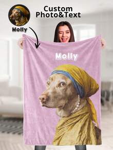 1 件定制狗狗肖像毛毯（带文字）、个性化狗狗照片毛毯、定制狗狗毛毯、个性化狗狗照片和名字毛毯、定制宠物照片毛毯、个性化宠物床上用品毛毯（带图片）、宠物爱好者礼物 - 照片+刻字 - 查看 1