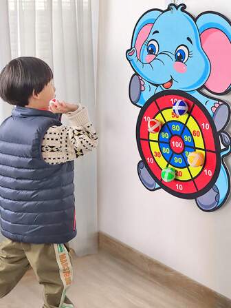 Children Toy, Sticky Ball Dart Board, Baby Touch High Jump Magic Target Hook And Loop Fastener Sticky Ball, Kids Toys, Toys, Baby Toys, Kids Board Games, Kids Party Games, Kids Playroom, Toys, Kids Toys, Toys For Babies, Toddler Learning Toys