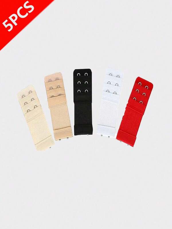 5 paires d"extenseurs élastiques de soutien-gorge pour femmes avec crochets en acier inoxydable pour un port plus confortable du soutien-gorge