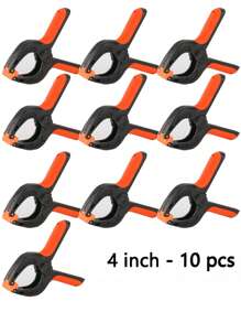 10 förpackningar med 4 tum 2-tons fjäderklämmor Kraftiga klämmor 2 tums käftöppning för träbearbetningsklämmor gör det själv, limning, kontorsträdgårdsarbete, klämning och säkring - Orange - Visa 11