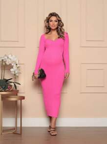 Maternity Dresses - 玫紅色 - 查看 2