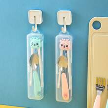 1pc Portable Transparent Plastic Cutlery Storage Box, Multi-Functional Waterproof Dustproof Spoon Chopstick Organizer, Suitable For Kitchen And Travel,Storage,Organizer,Organiser,Kitchen,Travel,Kitchen Items,Kitchen Tools,Kitchen Things. - White - View 7