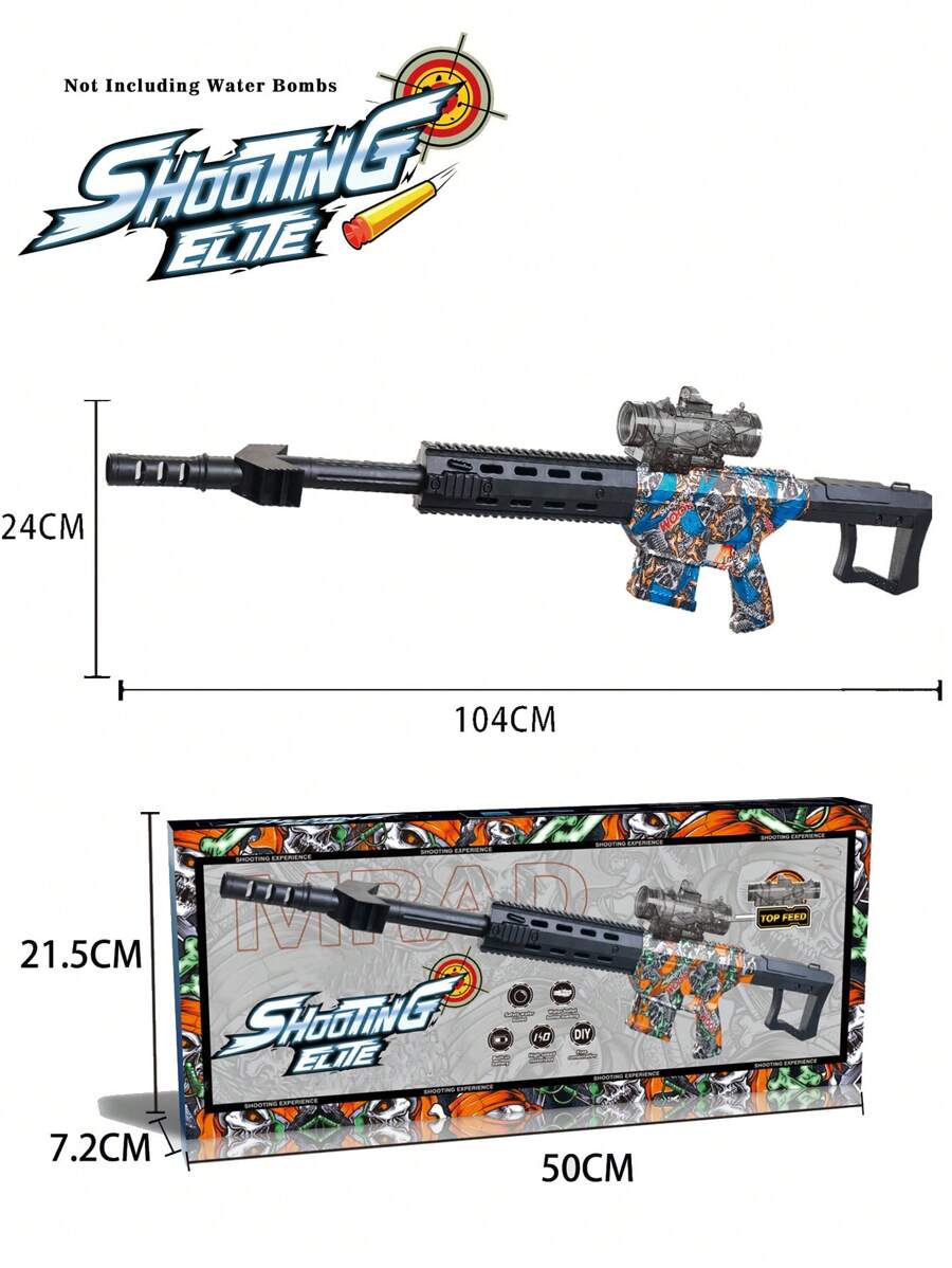 1 pieza Rifle de francotirador eléctrico con balines de agua extra largos para actividades de construcción de equipos al aire libre y juegos de disparos multijugador en verano (No incluye balines de agua) - Azul - Ver 1