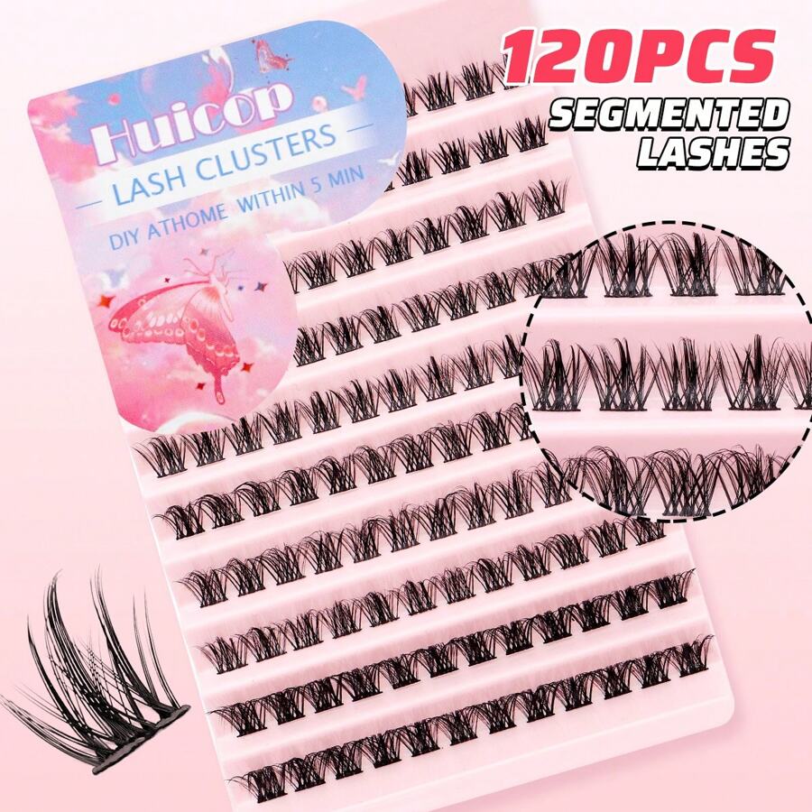 Natürlicher Look Wimpern Cluster Kit Wispy DIY Wimpern Extensions Kit 120 Stücke