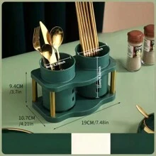 Multi-Functional Kitchen Countertop Storage Rack With Water Collecting Tray, Can Hold Chopsticks, Knives, Spoons, Etc. Keeping Your Kitchen More Organized