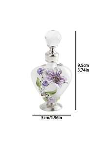 1入口徑為10毫升/ 0.35盎司的復古花卉玻璃滾珠瓶，優雅的古董香水瓶，為精油提供新鮮裝飾性小瓶 - 彩色 - 查看 6