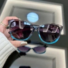 1 pieza Gafas de moda de ojo de gato vintage para mujeres, con montura redonda clásica, para uso en viajes, playas, vacaciones, actividades al aire libre