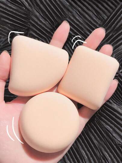 3pcs Makeup Powder Puff Ultra Soft Sponge Puff For Foundation Concealer And Powder Teardrop Powder Puff Foundation Sponge Blender Sponge For Liquid, Cream, And Powder