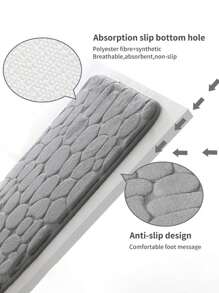 1Pc Thickened Absorbent Anti-Slip Fiber Pebble Embossed Doorway Mat Home Bathroom Decor Bath Rug Floor Carpet Outdoor Rug Door Mat Fall Decor Bathroom Accessories Back To School Entryway Decor