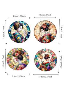 1 gói Hình dán trang trí nhật ký hình Geisha Nhật Bản màu nước dễ thương, Áp phích, Nhãn dán trang trí nhật ký hoạt hình người DIY dùng cho Album ảnh, Trang trí nhật ký chống nước. - phong cách 3 - Xem 4