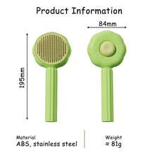 1只貓刷自清潔貓毛去除器，適用於室內貓脫毛修剪按摩刷、狗毛梳，寵物配件用品 - 綠色 - 查看 6