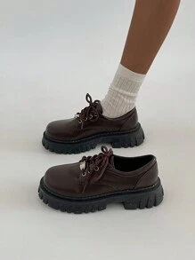 SRSOO 瑪麗珍女鞋，黑色，英倫風格，粗跟，簡單優雅，特別是適合女服務員的日式鞋款，全季節通用 - 棕色 - 查看 2