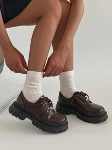 SRSOO 瑪麗珍女鞋，黑色，英倫風格，粗跟，簡單優雅，特別是適合女服務員的日式鞋款，全季節通用 - 棕色 - 查看 7