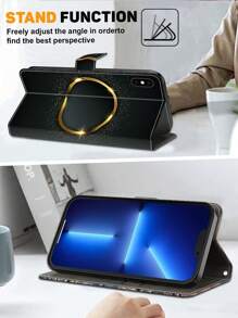 GLANDOTU Compatible With Samsung Redmi Honor Oppo  Phone Case Wallet With Card Holder PU Leather Flap Magnetic Closure Phone Case