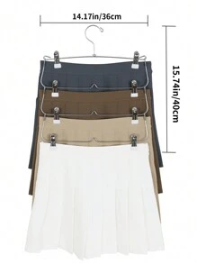 4-Layer Skirt Hanger & 4-Layer Trouser Hanger, Foldable Chrome-Plated Space-Saving Clothes Organizer, 1pc White