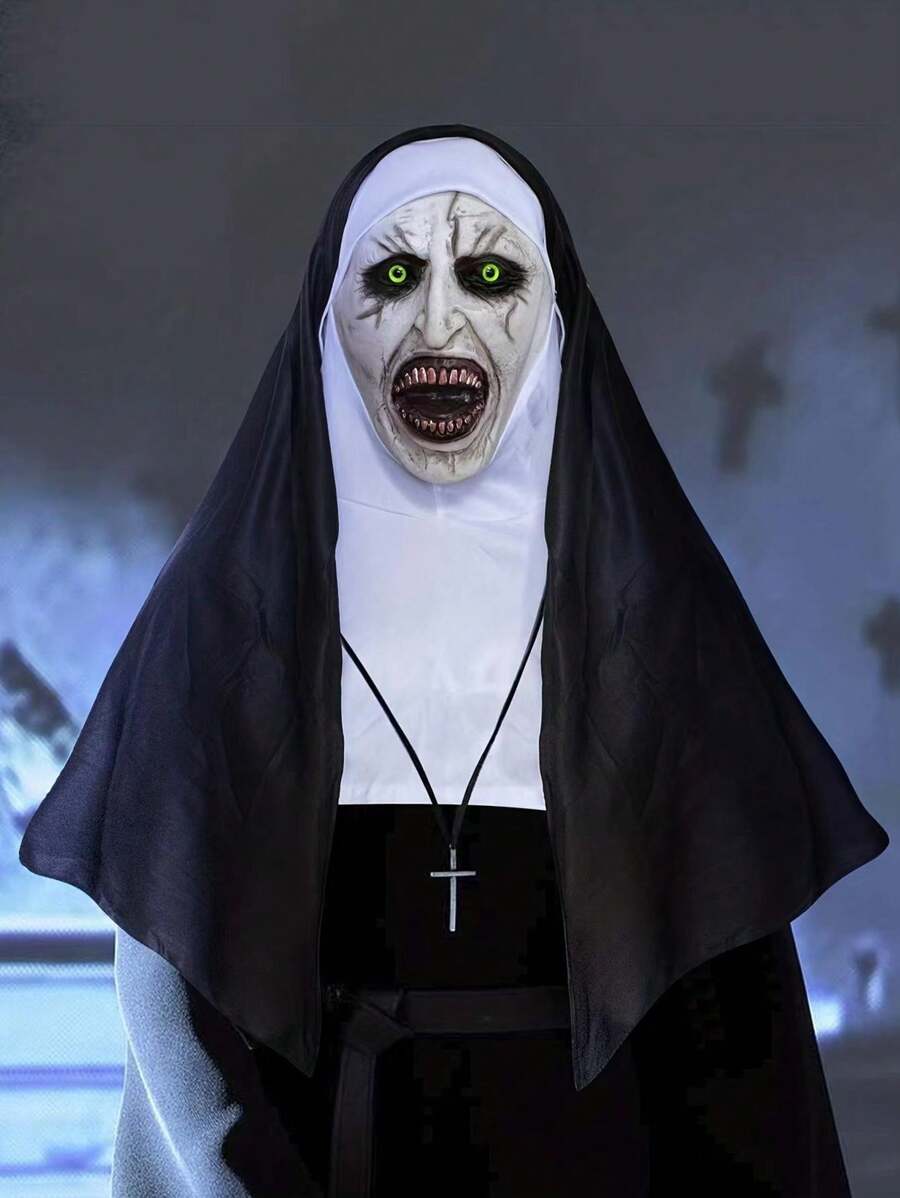 Internet Celebrity Festival Party Decoration Mask, Horror Makeup Prank Funny Atmosphere Photo Prop - Black - View 1