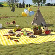 1pc Outdoor Picnic Mat, Waterproof Thick Beach Blanket, Portable Camping Pad For Grass Lawn Spring Travel