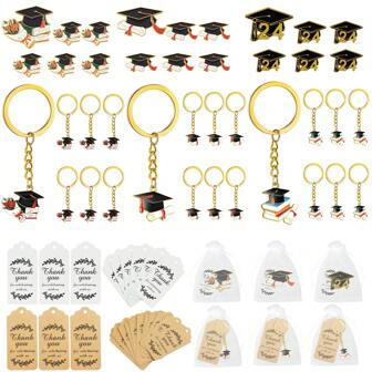10 Sets Graduation Gifts Class Of 2024 Graduation Inspirational Keychain Employee Appreciation Motivational Cards Congratulations Cards For Office Party Favors