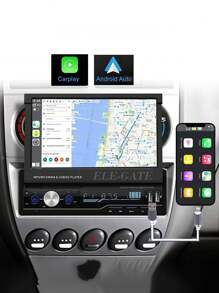 1DIN Car Stereo With Mirrorlink, 7-Inch HD Retractable Touch Screen, GPS And Multilingual Support - Black - View 1