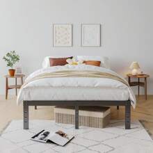 1pc,14 Inch Twin Bed Frame No Box Spring Needed, 3500 Lbs Heavy Duty Metal Platform Bed Frames, Non-Slip And Noise-Free Mattress Foundation, Black