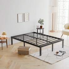 1pc,14 Inch Twin Bed Frame No Box Spring Needed, 3500 Lbs Heavy Duty Metal Platform Bed Frames, Non-Slip And Noise-Free Mattress Foundation, Black