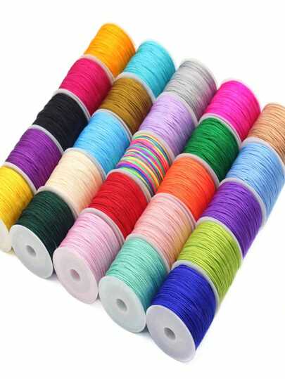 42 metros/Rollo de cordón material DIY artesanal para cuentas, ropa, artesanía, línea de engarce para pulsera, collar, accesorios, línea de decoración artesanal