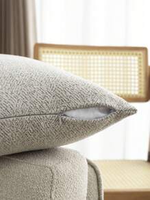 1/2 pièces Taie d'oreiller avec motif en maille de diamant, couleur beige minimaliste moderne, en tissu jacquard doux et soyeux en fausse cachemire. Convient pour le canapé, la chaise, le lit, la décoration du salon et de la chambre. Doux et agréable pour la peau en toutes saisons