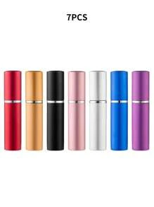 1pc/7pcs 5ml Refillable Perfume Bottle With Spray, Portable Travel Size Atomizer Cosmetic Container, Leak Proof Fragrance Pump, Mini Sized For Easy Carry And Storage