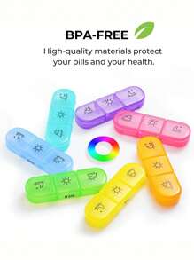 1 pièce Boîte à pilules de voyage, organisateur de pilules extra large 4 fois par jour, étui à pilules XL AM PM hebdomadaire, boîte à pilules 7 jours deux fois par jour, organisateur de médicaments quotidien surdimensionné pour vitamines, grand conteneur de comprimés, distributeur de médicaments (arc-en-ciel) - parfait pour l'organisation des médicaments en déplacement