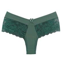 Microfiber Panties Double Waistband Lace Detail 100% Cotton Lining Comfortable Lingerie For Everyday Life - 彩色 - 查看 9