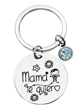 1pc Stainless Steel Key Chain Pendant, Gift For Mom On Mother's Day Or Birthday From Son/Daughter