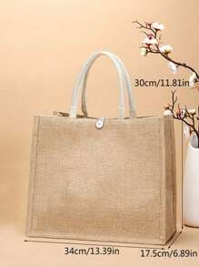 2/4/6/8/10pcs Combination Set Sublimation Tote Bags Blank Canvas Tote Bags For Decoration, Simple And Elegant, Travel Simple Storage Bag, Solid Color Large Capacity Travel Bag: The Perfect Match For Outdoor Beauties!It Is The Best Gift For Family And Friends. This Big Bag Is Suitable For Students, Returning To School, And Teachers - Khaki - View 5