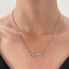 1 Stück modische personalisierte Mama Halskette, Muttertag Geschenk, Kragenkette für Frauen - Mama Schlüsselbeinkette - Übersicht 5