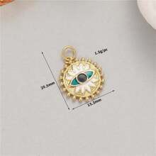 1個18K鍍金銅簡約魔眼形狀鑲嵌帶 CZ吊墜，DIY珠寶製作配件，可用於製作手鍊、項鍊、耳環和鑰匙扣，打造時尚奢華的外觀。 - 彩色 - 查看 21