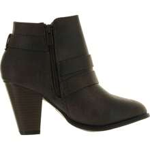Womens Fashion Chunky Heel Buckled Strap Ankle Booties - 棕色 - 查看 3