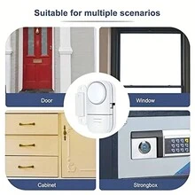 Sistema de alarma de seguridad inalámbrico para ventana y puerta de hogar, sensor magnético antirrobo para sistema de seguridad del hogar - Blanco - Ver 8