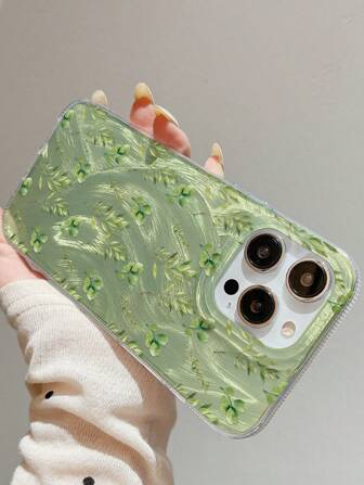 1PC Feather Material - Leaf Design Protective Phone Case Compatible With Iphone 11, 12, 13, 14 Pro Max, 15, 16 Pro Max Waterproof Shockproof Anti-Fall Scratch Resistant